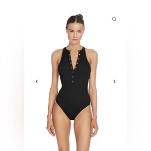 Robin Piccone Amy High Neck One Piece Swimsuit size 4